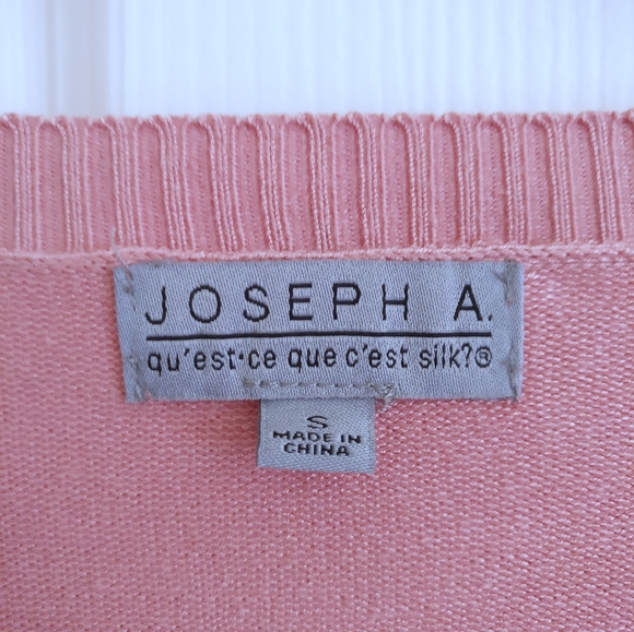 Dusky Rose Pink U-Neck Button Up Cardigan, Small - Picture 7 of 8